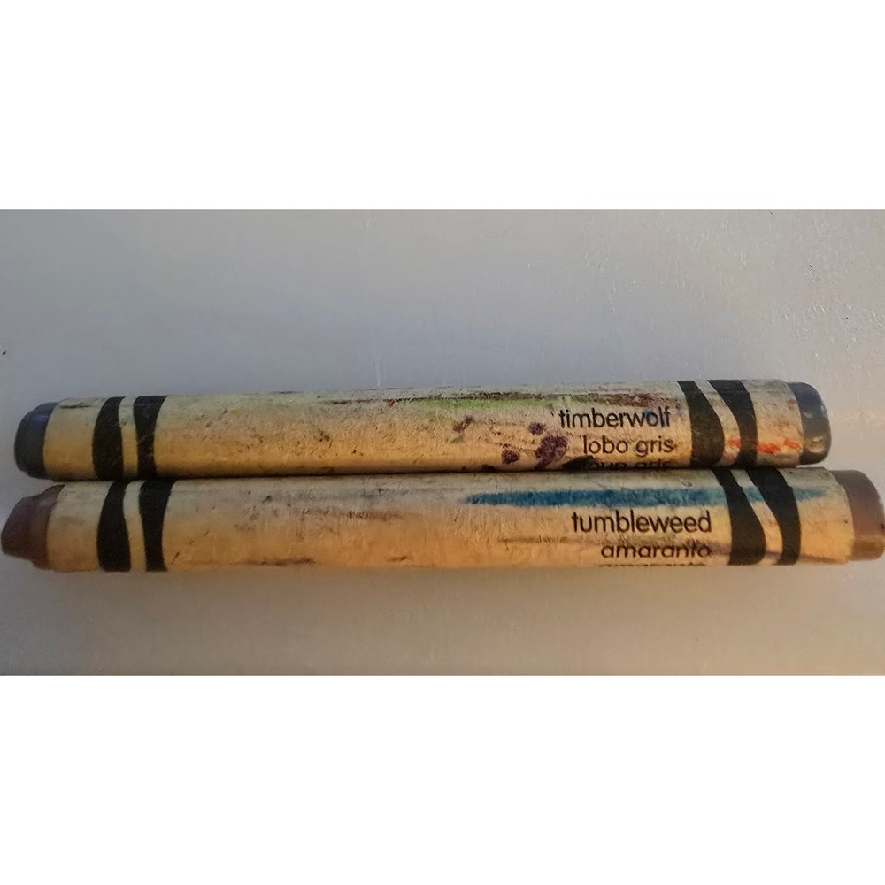 Crayola Timberwolf Tumbleweed Crayons Gray Tan Vintage Art Supplies